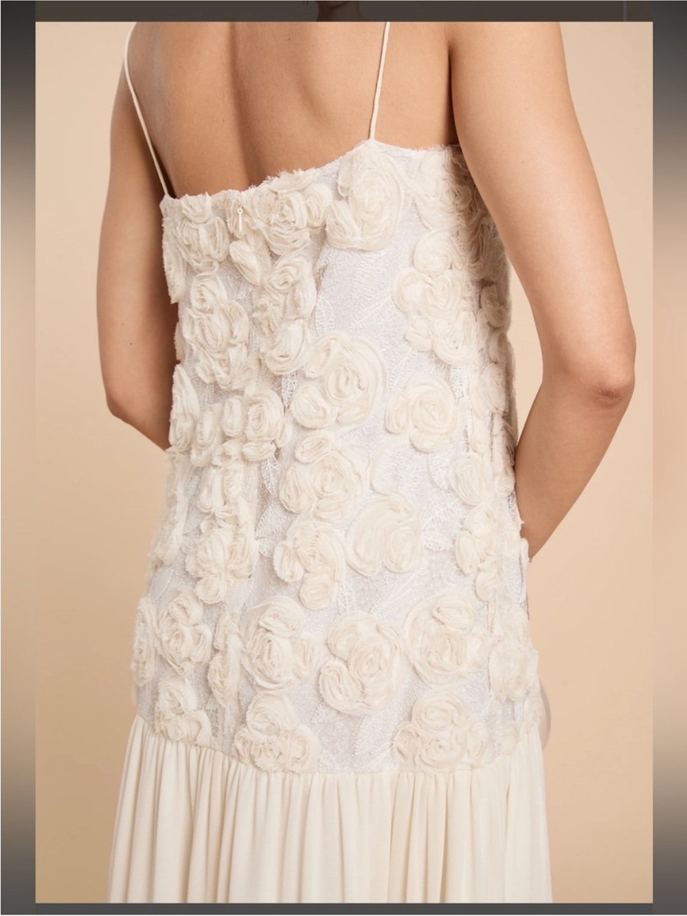 NWT o.p.t. Ondine Rosette Textured Drop Waist Chiffon Dress Size Medium - Picture 5 of 11